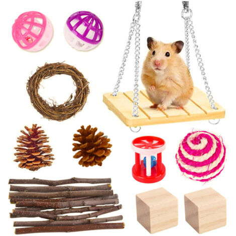 Bardusch - Jouets pour hamsters, gerbilles et autres petits animaux à mâcher et avec lesquels jouer, les incitant à grincer des dents