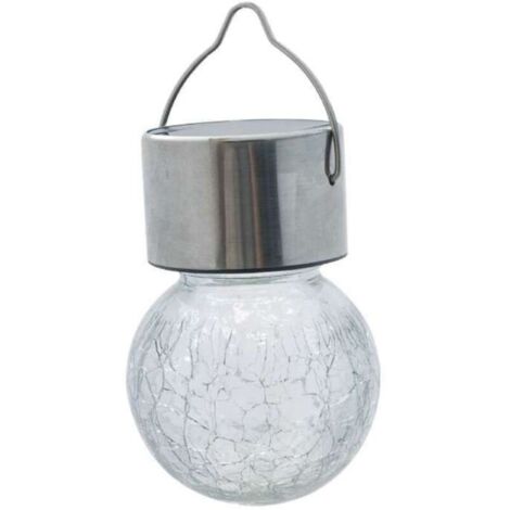 Bardusch - Lampe solaire à suspendre - PROVENCE OUTILLAGE - Inox et verre - Énergie solaire - Diamètre 6 cm - LED blanche (1/3)