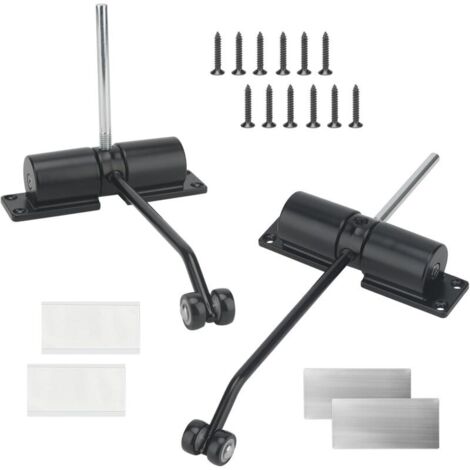 Bardusch - Lot de 2 Ferme Porte Automatique Noir, Fermeture automatique, Ressort de traction, Réglable Ferme Porte à Ressort pour Portes Jusqu'à 40 kg (1/5)