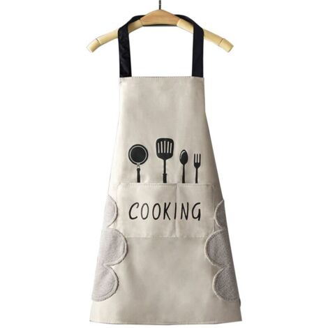 Bardusch - Tablier de cuisine pour femme avec poches pour essuyer les mains, grande poche, imperméable, idéal pour la cuisine et la pâtisserie. (1/4)