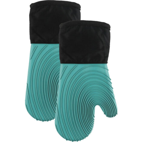 Bardusch - Gants de cuisine en silicone, maniques, maniques résistantes à la chaleur, gants de cuisine souples (1/4)