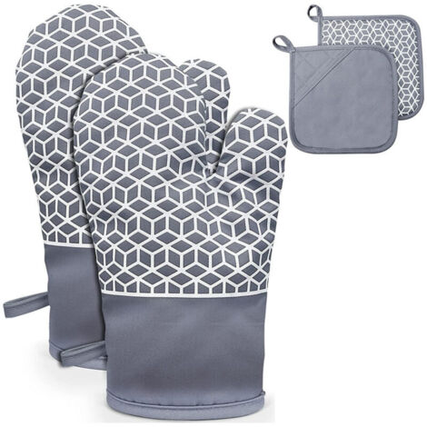 Bardusch - Gants cuisine silicone résistance 300°C maniques barbecue antidérapants (1/4)