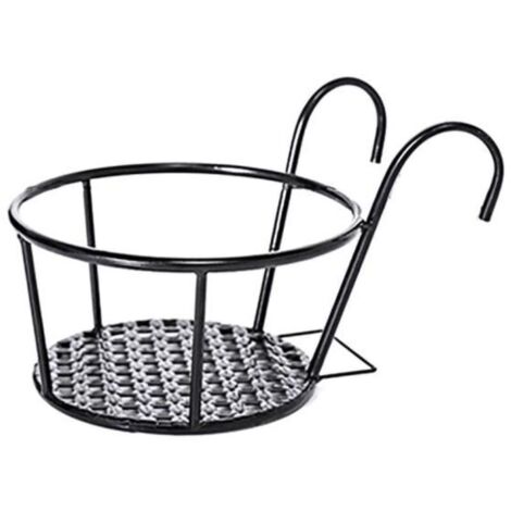 Bardusch - Support suspendu pour plantes - Jardin balcon - Pot de fleur en fer noir (1/4)