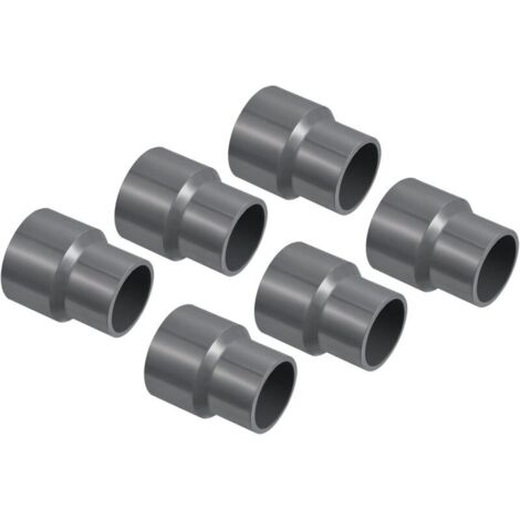 Bardusch - PVC Réducteur Tuyau Raccord 40x32mm, 6 Paquet Droit Couplage Adaptateur Connecteur, Gris (1/5)