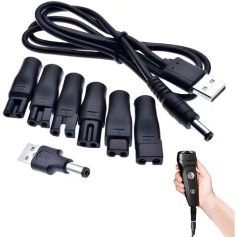 Bardusch - Câble D\'Alimentation Usb 5 V Compatible,Usb Pour Tondeuses Électriques,Shaver Charger Kit,Kit De Chargeur De Rasoir 5V Universel,C (1/4)