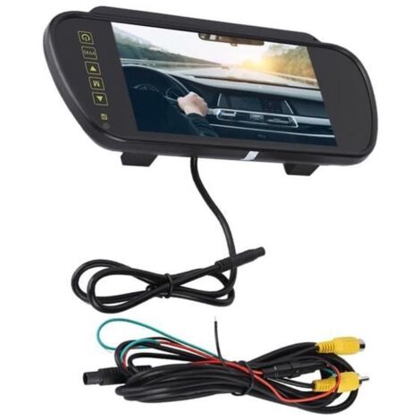 Bardusch - Moniteur de vue arrière Moniteur de rétroviseur 7 pouces écran LCD moniteur de caméra de recul pour caméra de recul gps