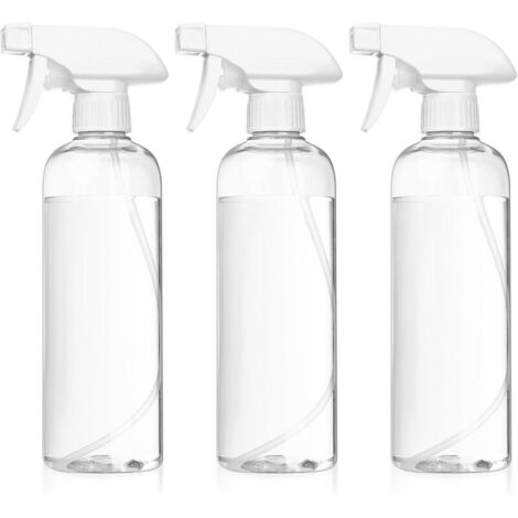 Bardusch - 3 Pièces Bouteilles de Pulvérisation, 500ML Flacon Vaporisateur Spray Vides, Bouteilles de Pompe Plastique pour Jardin Plante Cheveux Pulvérisateur D'eau (Transparent blanc) (1/4)