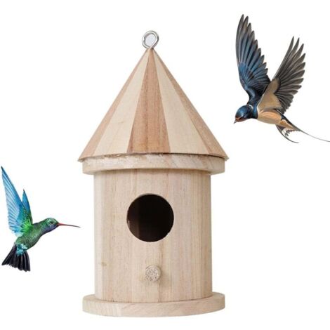 Bardusch - Nichoir à oiseaux suspendu en bois, nid d'oiseau pour mésange, nichoir pour oiseaux pour l'extérieur, nichoir pour oiseaux résistant aux intempéries, pour fenêtres de jardin, maisons de cam (1/4)