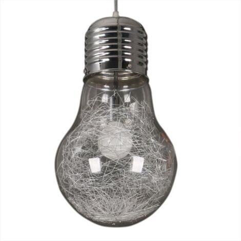Bardusch - Lustre LED créatif grosse ampoule 1525cm Moderne Lustre Argent (1/4)