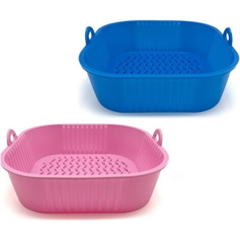 Bardusch - 2 paniers silicone réutilisables 21,5 cm pour friteuse air/micro-ondes/accessoires (1/2)
