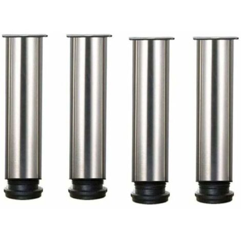 Bardusch - Pieds de meuble - Lot de 4 pieds de meuble réglables en hauteur en acier inoxydable pour armoires de table de canapé - 25 cm - 25 cm (1/4)