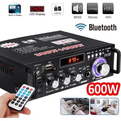 Bardusch - Amplificateur - BT-298A - 600W - 2CH - Bluetooth - Radio FM - Télécommande (1/4)