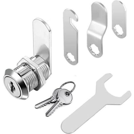 Bardusch - Serrure de sécurité pour boîte aux lettres avec, errure de meubles, 2 clés pour tiroir,livré avec 4 plaques de serrure différentes (1/4)
