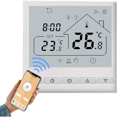 Bardusch - Thermostat connecté - - WiFi 5 + 2 programmable - Commande vocale - Écran LCD - 16 A (1/2)