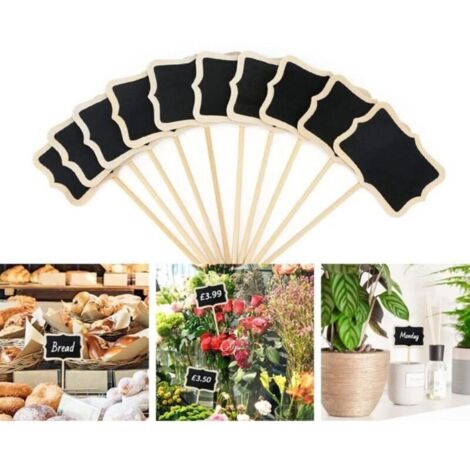Bardusch - 20 pcs Étiquettes pour Plantes Étiquettes Potager Etiquettes à Planter Mini Tableau en Bois Noir Jardin Étiquettes,Polygone (1/4)