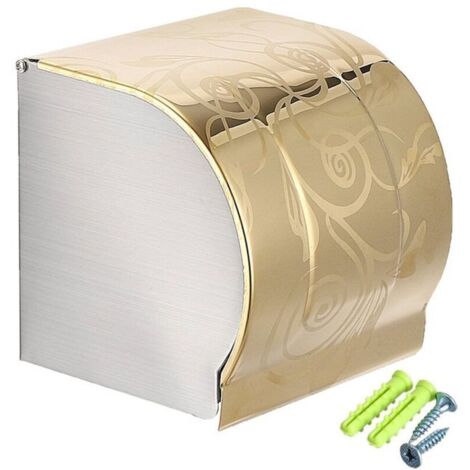 Bardusch - Porte-papier toilette en acier inoxydable entièrement recouvert de support mural doré brillant (1/4)