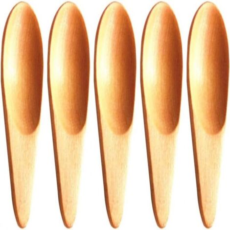 Bardusch - Cuillères sel bois massif lot de 5, épices/miel/sucre/café/thé/confiture/glacé (1/4)