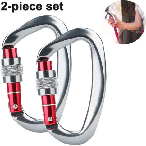 Bardusch - Mousqueton d’escalade renforcé en aluminium, verrouillage par vis, anneau en D (1/4)
