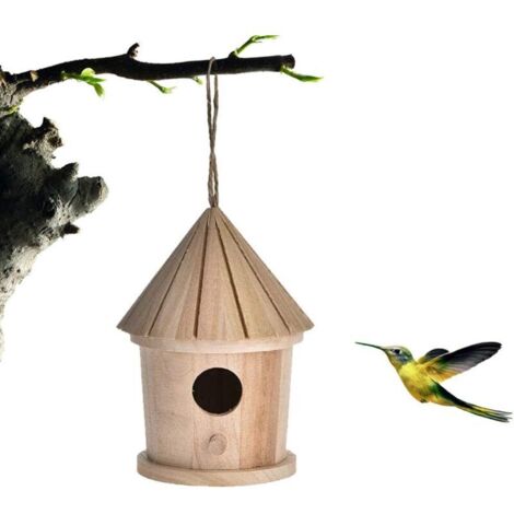 Bardusch - Nichoir en Bois pour Oiseaux, nichoir Naturel pour espèces de mésanges Bleues (1/4)