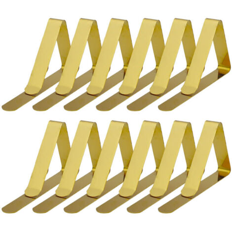 Bardusch - Lot de 12 pinces à nappe en acier inoxydable réglables pour nappes de 3,8 cm d'épaisseur. Pinces d'angle pour nappes. (1/4)