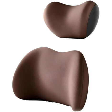 Bardusch - Coussin ergonomique pour appui-tête et soutien lombaire de voiture, en mousse à mémoire de forme et housse amovible respirante, pour soulager les douleurs cervicales et dorsales.