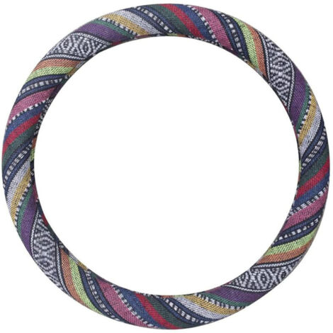 Bardusch - Housse de volant de voiture en tissu de lin épais de style ethnique, antidérapante et absorbante pour voiture (1/4)