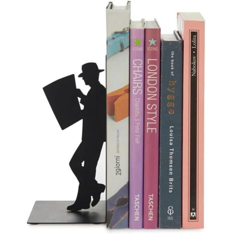 Bardusch - Serre-Livres décoratifs en métal de Couleur Noire. Design Original (1/4)