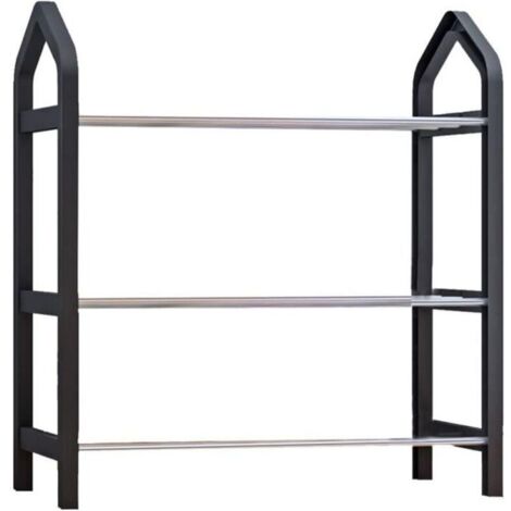 Bardusch - 1 étagère à chaussures à 3 niveaux, facile à assembler, simple, légère, solide, pour chambre à coucher, dortoir, entrée (1/4)