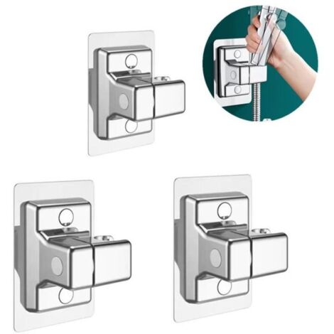 Bardusch - 3 pièces Support de douche, support de pomme de douche réglable Accessoires de salle de bains (argent) (1/4)