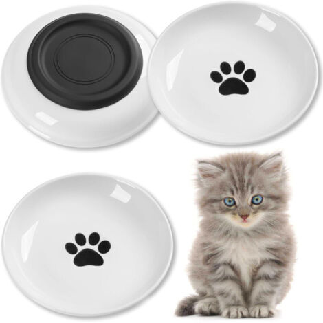 Bardusch - Gamelles pour chats, gamelles en céramique respectueuses des moustaches avec fond antidérapant en silicone, lot de 3 gamelles silencieuses pour nourrir les chats d'intérieur, les chatons et (1/5)