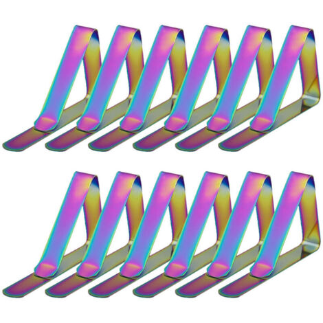 Bardusch - Lot de 12 pinces à nappe en acier inoxydable réglables pour nappes de 3,8 cm d'épaisseur. Pinces d'angle pour nappes. (1/4)