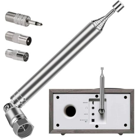 Bardusch - Antenne Radio FM Intérieur DAB 75 Ohms pour Système Stéréo Récepteur AV - Prise F vers 3,5 mm, F vers TV Mâle et Femelle (1/5)