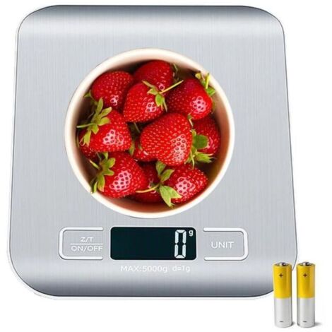 Bardusch - Balance alimentaire 15 KG / 33 LB, 5 unités avec affichage LCD pour la cuisson/cuisson, acier inoxydable et verre trempé (1/4)