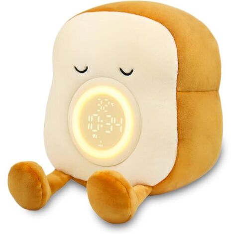 Bardusch - Adorable Reveil Enfant,Toast Mignon Reveil Fille,reveil Pedagogique avec Support pour Téléphone,Rechargeable Et Gradable Veilleuse Enfant,Réveil Double avec Répétition De Réveil (1/4)