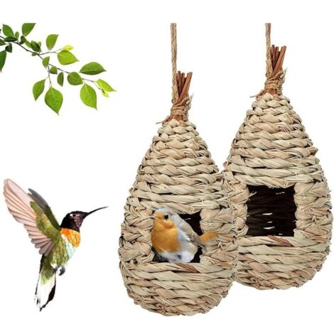 Bardusch - Nichoirs à Oiseaux, 2 Pièces Nichoirs à Oiseaux Sauvages, Nest Oiseau Fait à La Main, Maison d'oiseau Suspendue, pour Les Petits Birds, 11.5x22 cm (1/4)