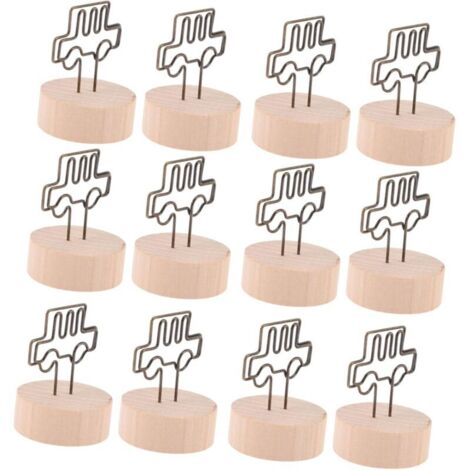 Bardusch - 12 pièces Clip Memo Forme de Voiture Bois et Fer Porte-photo et Support Carte pour Décoration Maison Fête Mariage Anniversaire (1/4)