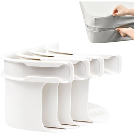 Bardusch - Supports antidérapants draps housses 4 pièces clips fixation coins lit bandes verrouillage (1/4)