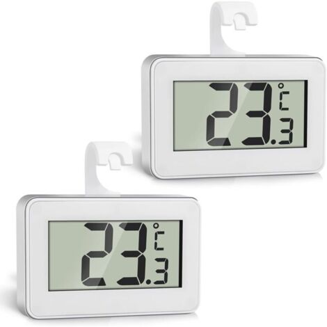 Bardusch - Lot de 2 thermomètres frigo numériques mini avec crochet, écran LCD, usage congélateur/réfrigérateur (1/4)