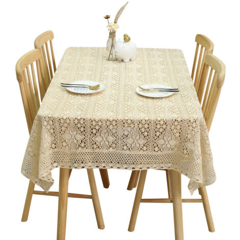 Bardusch - Nappe vintage dentelle au crochet, rectangulaire, mariage/banquet/décoration maison (1/5)