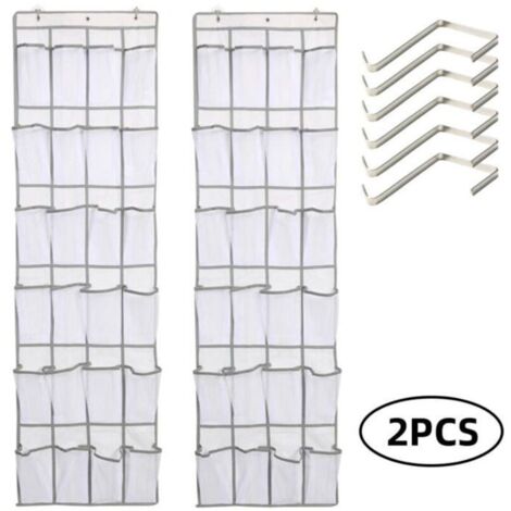 Bardusch - 2 Pièces - Rangement à chaussures à 24 poches à mailles larges pour derrière la porte - Étagère à chaussures suspendu derrière la p (1/3)