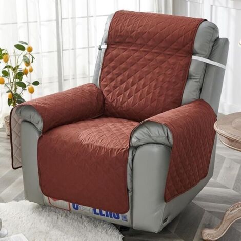 Bardusch-Housse Fauteuil Relax Matelassé,Couvre Fauteuil Relax Antidérapant,Couverture Protecteur Canapé 1 Place Doux et Confortable,Rouge2 (1/4)