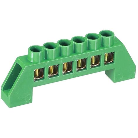 Bardusch-Borne Mise Terre Vis Bloc Barrière Laiton Bande 6 Positions Vert pour Électrique Distribution (1/5)