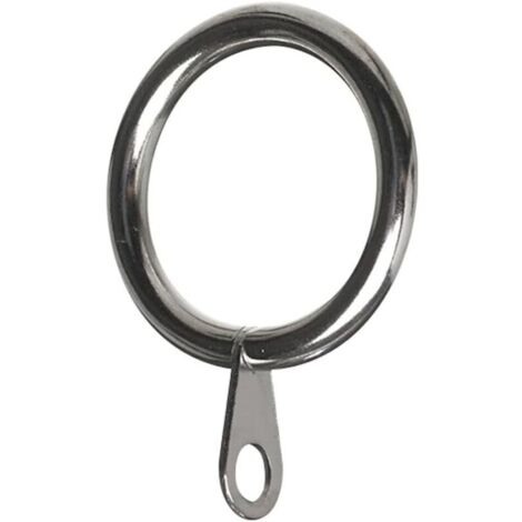 Bardusch-BH06183 Lot de 8 anneaux de tringle à rideaux en métal chromé 50 mm