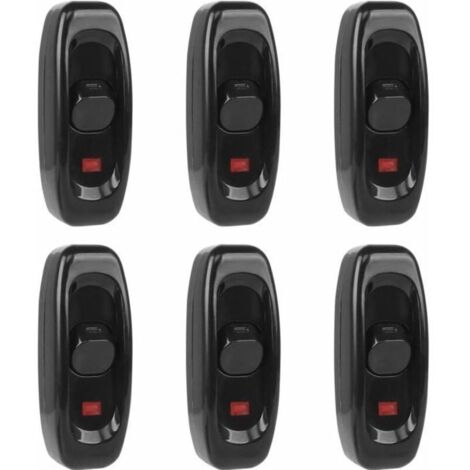 Bardusch-6 Pcs Interrupteurs Bascule 250V 10A avec Voyant LED Noir (1/4)