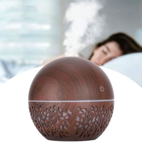 Bardusch-Humidificateur creux Humidificateur 130ml Diffuseur d'Air d'Arme Creux Lumière USB 7 Couleurs Faible beaute oreille - (1/2)