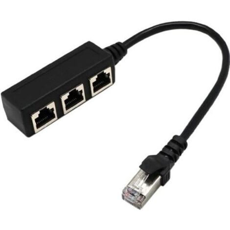 Bardusch-CABLE - ADAPTATEUR RESEAU - TELEPHONIE RJ45 1 à 3 Ethernet LAN réseau Câble répartiteur 3 voies Extender adaptateur connecteur-235 (1/4)