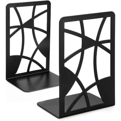 Bardusch-Serre-livres, serre-livres pour étagères, serre-livres en métal, séparateur de livres noir, serre-livres décoratifs pour livres lou (1/4)