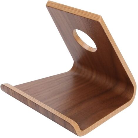 Bardusch-Support double face en bois marron noyer pour tablette, PC et iPad. Compatible avec iPad. (1/5)