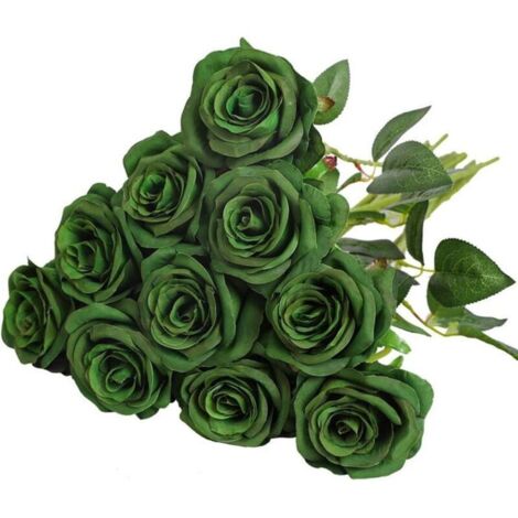 Bardusch-Bouquet de fleurs artificielles en soie, fausses roses réalistes pour décoration de mariage, de fête à domicile, cadeau d\' (1/4)