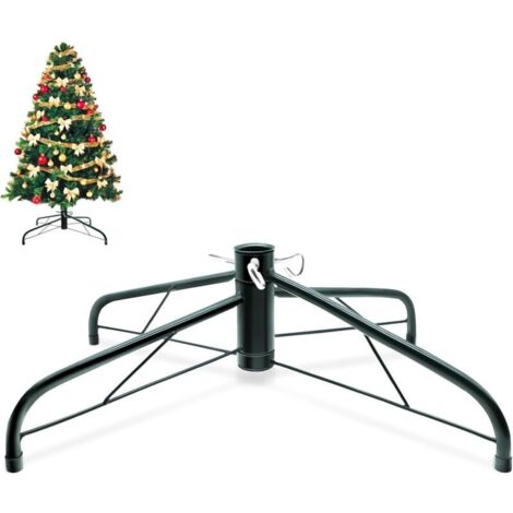 Bardusch-Support de sapin de Noël - 50 cm - Pour sapin de Noël artificiel - Base en croix - 210 cm - Pliable - Avec trou de 2,2 cm - Vert (1/4)